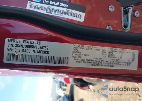 2021 Jeep Compass Altitude 4X4 from USA, damaged, VIN 3C4NJDBB5MT586759